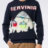Maglia da uomo girocollo con stampa jacquard cartolina di Cervinia