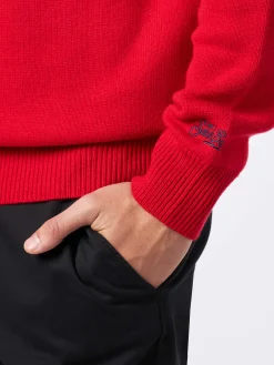 Maglia da uomo rossa in stile norvegese