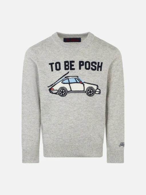 Maglia grigia da bambino stampa To be posh