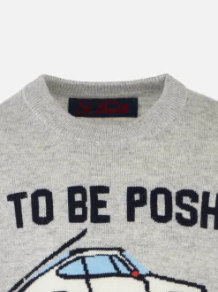 Maglia grigia da bambino stampa To be posh