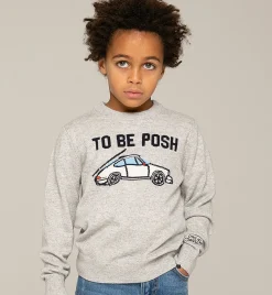 Maglia grigia da bambino stampa To be posh