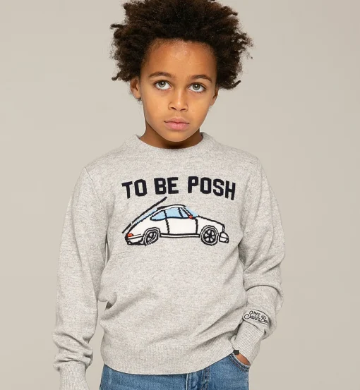 Maglia grigia da bambino stampa To be posh