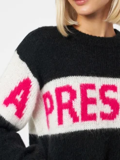 Maglia morbida da donna dalla forma squadrata con stampa jacquard Apres Chic