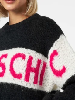 Maglia morbida da donna dalla forma squadrata con stampa jacquard Apres Chic