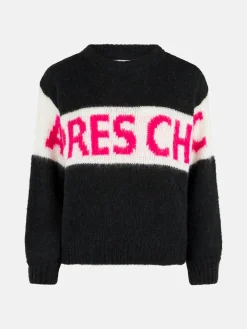 Maglia morbida da donna dalla forma squadrata con stampa jacquard Apres Chic