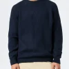 Maglione a coste blu navy da uomo Marine