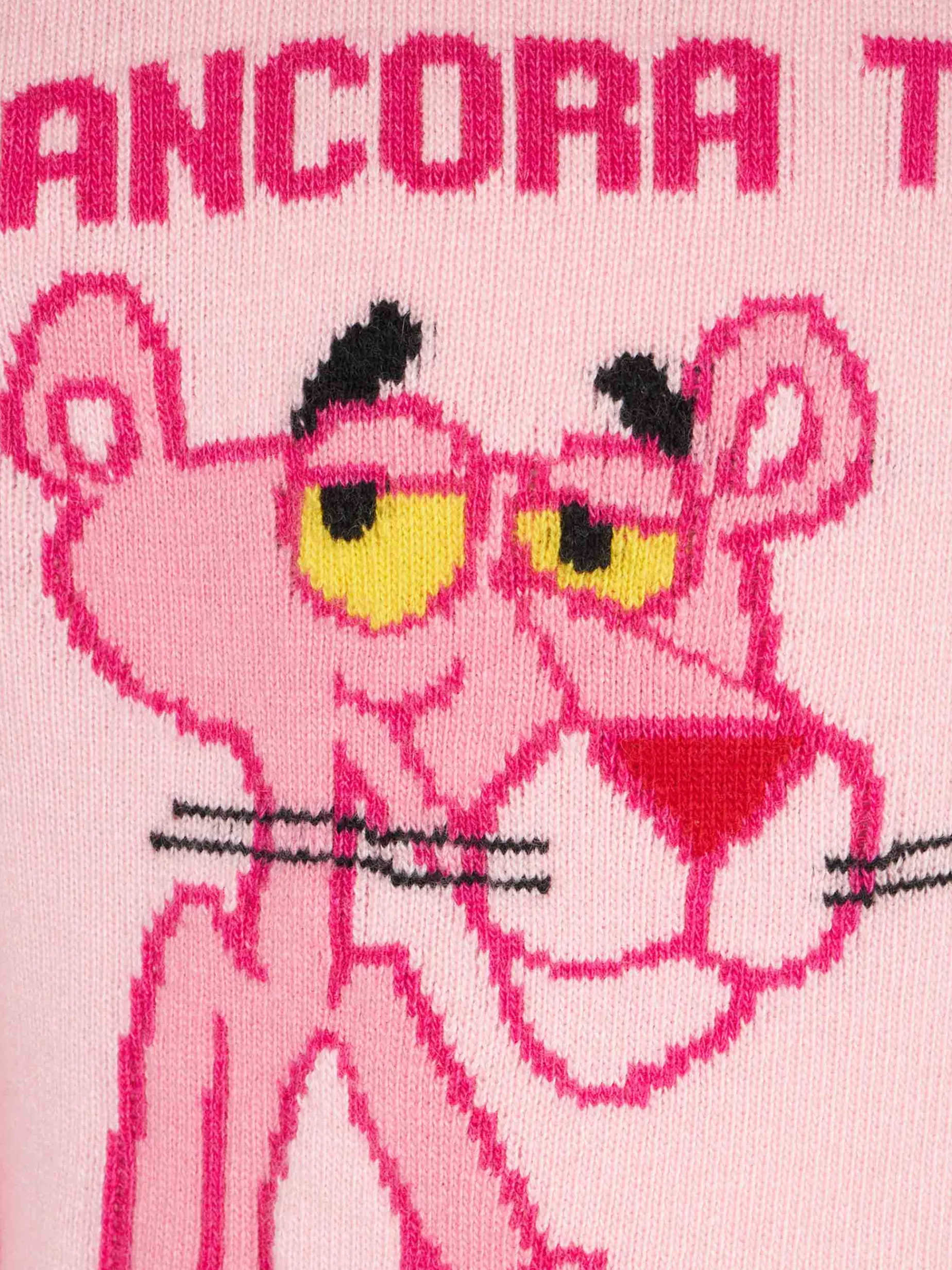 Maglione da bambina a girocollo rosa con Pantera Rosa Ancora Tu? Stampa | EDIZIONE SPECIALE LA PANTERA ROSA