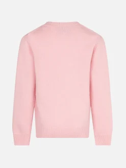 Maglione da bambina a girocollo rosa con Pantera Rosa Ancora Tu? Stampa | EDIZIONE SPECIALE LA PANTERA ROSA