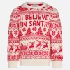 Maglione da bambina con stampa jacquard I believe in Santa