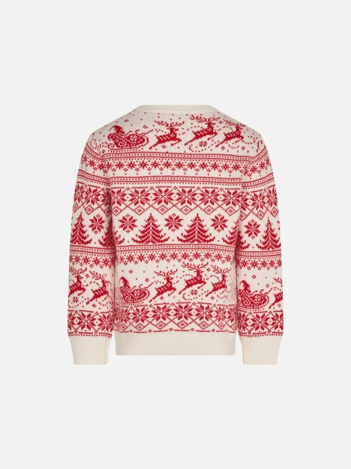 Maglione da bambina con stampa jacquard I believe in Santa