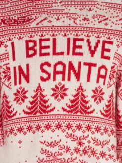 Maglione da bambina con stampa jacquard I believe in Santa