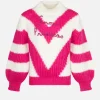Maglione da bambina morbida dalla forma squadrata con ricamo Snow Princess