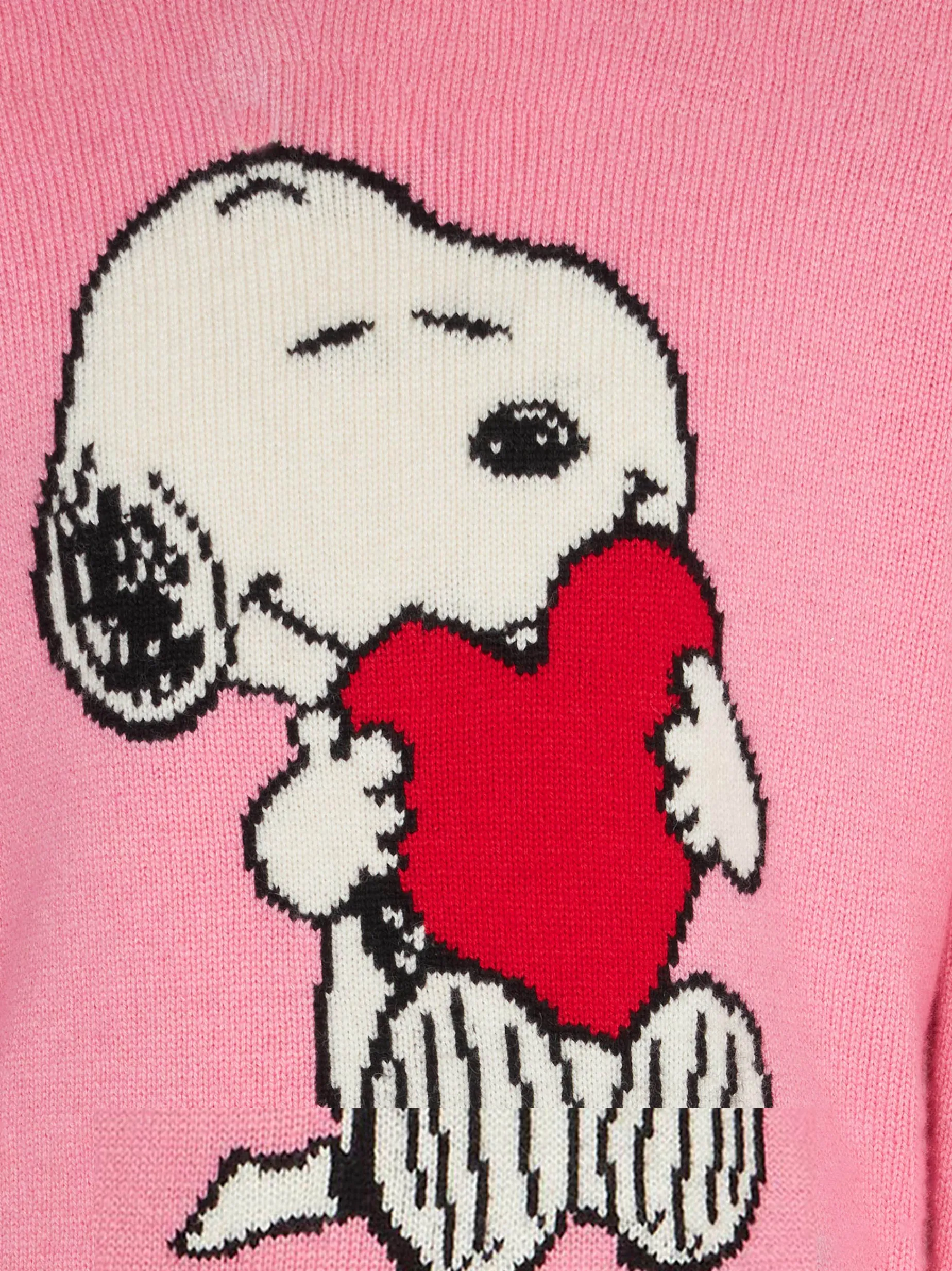 Maglione da bambina stampa Snoopy con ricamo Love me | Edizione speciale Peanuts™