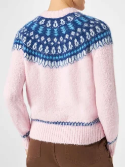 Maglione da donna con jacquard nordico e ricamo Verbier