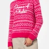 Maglione da donna girocollo con stampa fair isle e ricamo Queen of Chalet