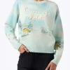Maglione da donna in misto cashmere Louise con stampa chalet e ricamo Queen of Chalet