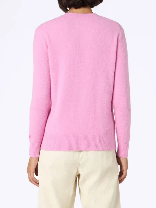 Maglione da donna rosa New Queen con ricamo 10 min e sono pronta