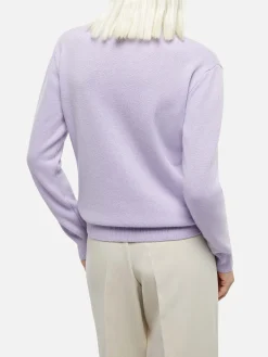 Maglione da donna viola New Queen con stampa Dolcemente Complicata