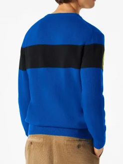 Maglione da uomo blu con scritta Courma