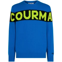 Maglione da uomo blu con scritta Courma