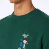 Maglione da uomo verde Heron con ricamo golf champ Snoopy | EDIZIONE SPECIALE SNOOPY PEANUTS