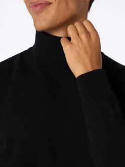 Maglione dolcevita in misto cashmere nero da uomo Bond