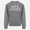 Maglione girocollo grigio da bambina Princess con la stampa Mum's Favourite