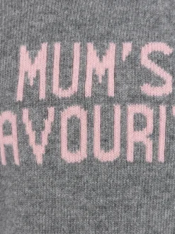 Maglione girocollo grigio da bambina Princess con la stampa Mum's Favourite