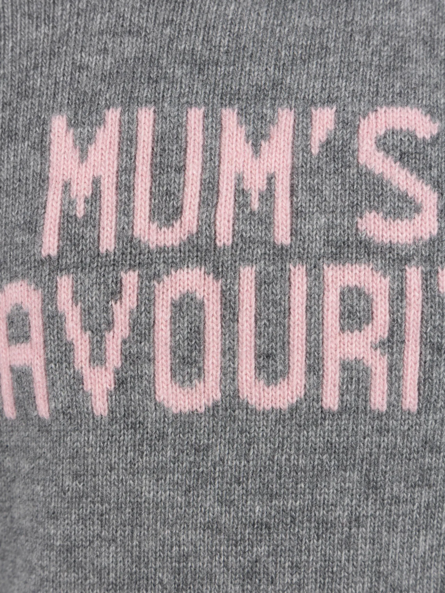 Maglione girocollo grigio da bambina Princess con la stampa Mum's Favourite