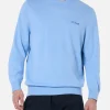 Maglione girocollo in misto cashmere azzurro chiaro da uomo Regent