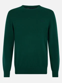Maglione girocollo in misto cashmere verde inglese da uomo Regent