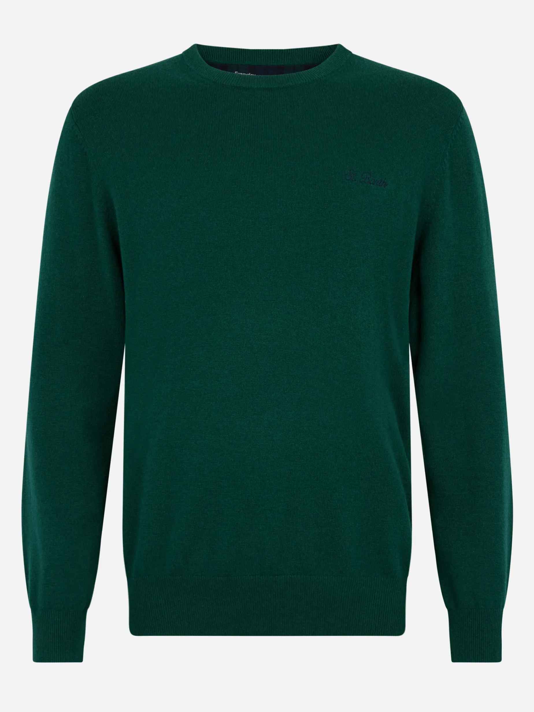 Maglione girocollo in misto cashmere verde inglese da uomo Regent