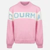 Maglione girocollo rosa Danya con logo Courma in lurex