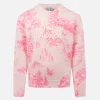 Maglione girocollo rosa da bambina Princess con stampa toile de jouy e ricamo Snow Princess