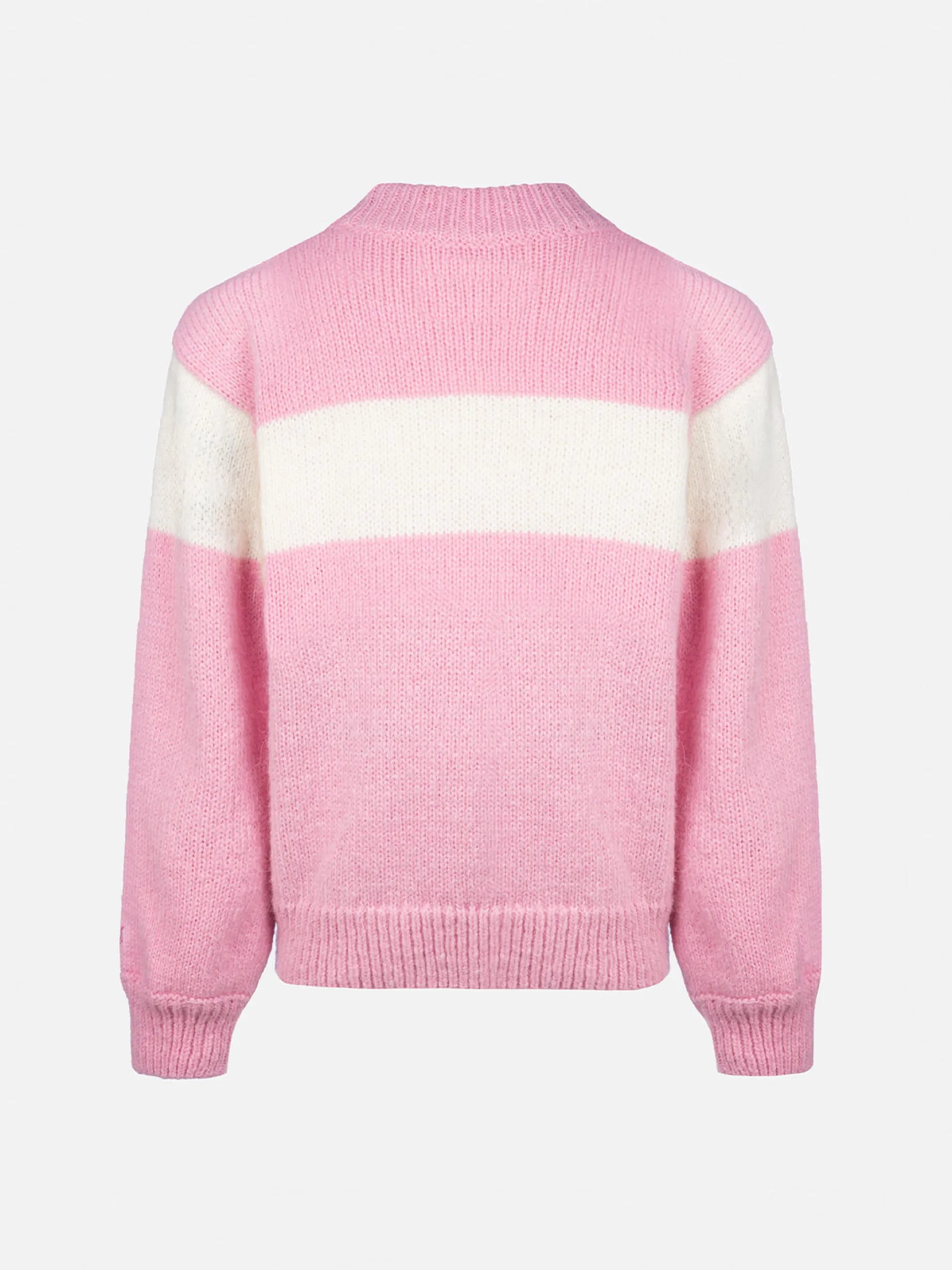 Maglione girocollo rosa Danya con logo Courma in lurex