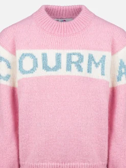 Maglione girocollo rosa Danya con logo Courma in lurex