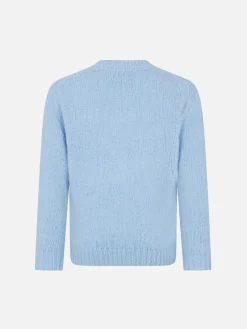 Maglione morbida girocollo da bambina con patch cani all'uncinetto e ricamo Puppies Lover