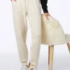 Pantaloni da jogging bianchi da donna in maglia