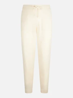 Pantaloni da jogging bianchi da donna in maglia