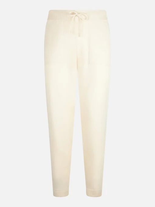 Pantaloni da jogging bianchi da donna in maglia