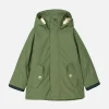 Parka da bambino verde militare con cappuccio
