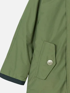 Parka da bambino verde militare con cappuccio