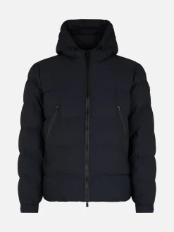 Piumino con cappuccio blu navy da uomo Maier