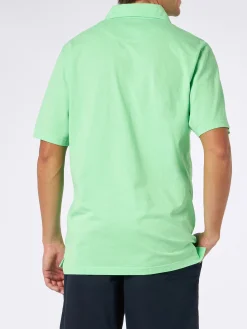 Polo da uomo in jersey di cotone verde