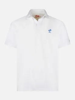 Polo da uomo in jersey di cotone bianco