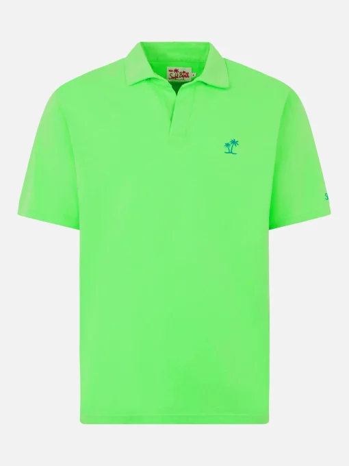 Polo da uomo in jersey di cotone verde