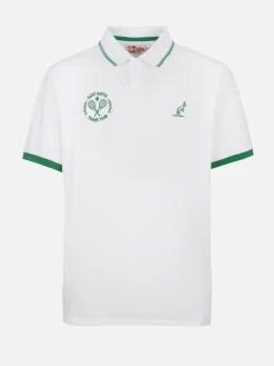 Polo da uomo in piquet di cotone bianco Beverly Hills | AUSTRALIAN BRAND SPECIAL EDITION