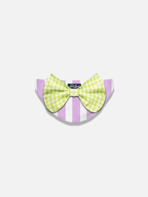Slip da bagno da bambina con fiocco vichy