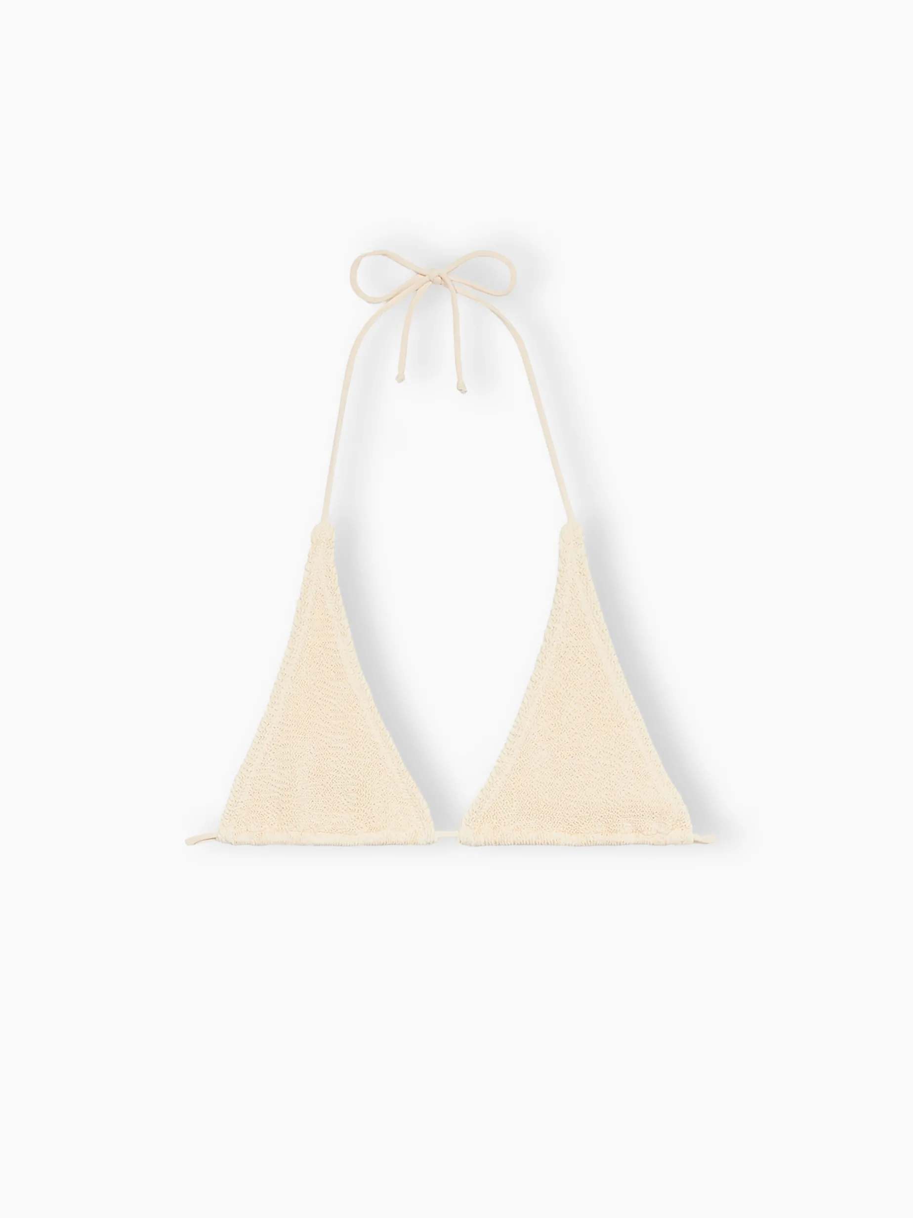 Top a triangolo bianco crinkle da donna Guiana