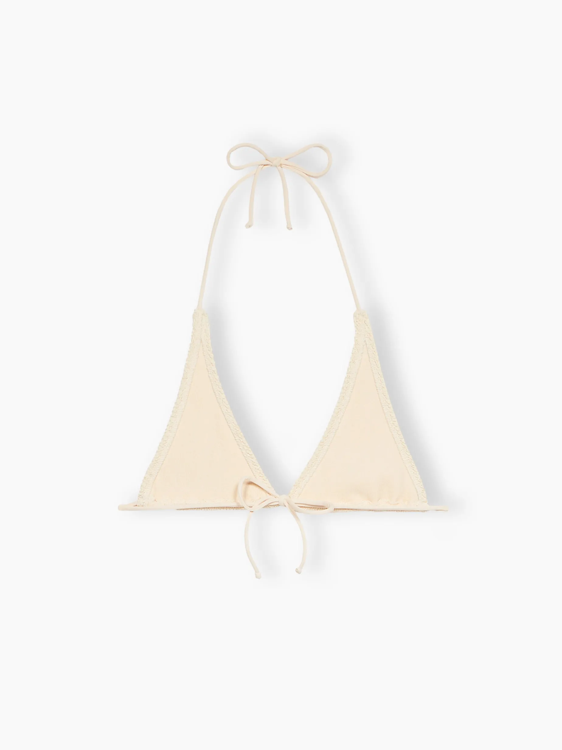 Top a triangolo bianco crinkle da donna Guiana